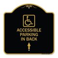 Signmission W/ NY Approved Isa Accessible Parking on Up Arrow W/ Graphic Alum Sign, 18" x 18", BG-1818-22697 A-DES-BG-1818-22697